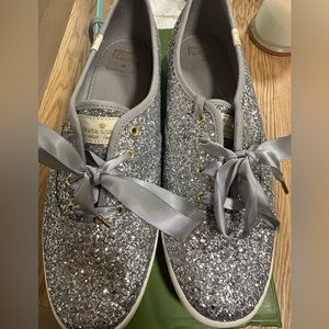 Kate Spade x Keds Silver Glitter Sneaker